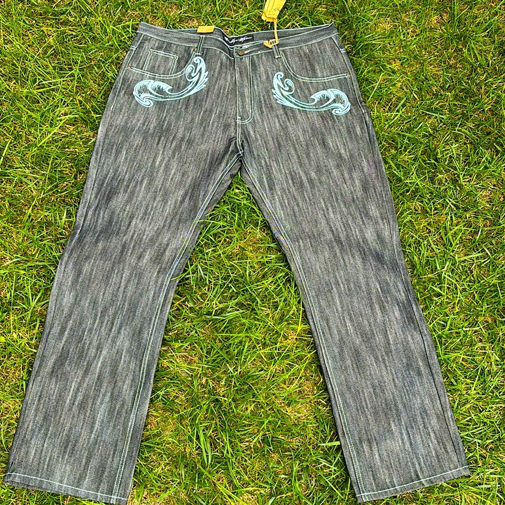NWT Vintage 2000s Y2K Brooklyn Xpress Crazy Wings Grunge Skater Jeans Size 42X34